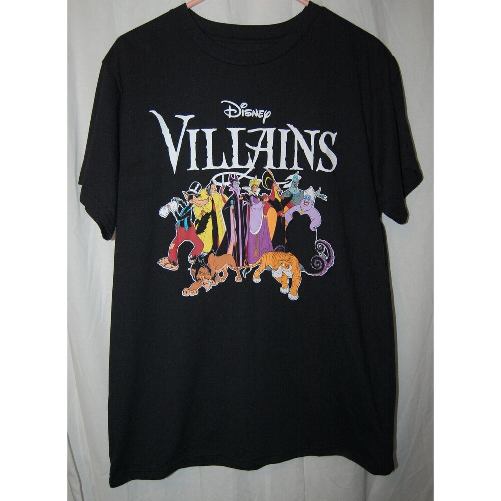 Disney Villains Shirt Adult Extra Large Black Graphic Short Sleeve Crewneck XL